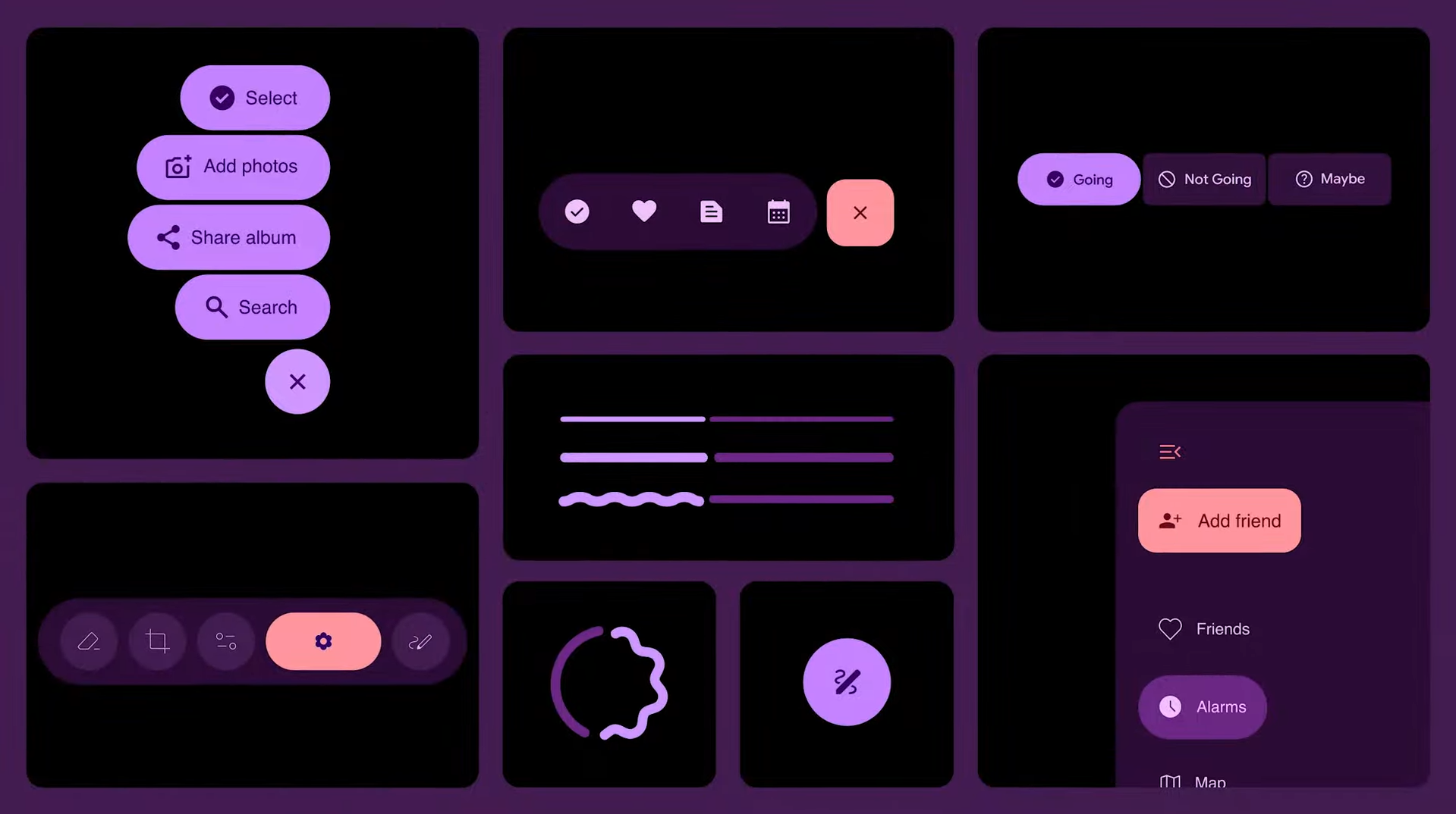 Material 3 Expressive components from the introduction video - Google